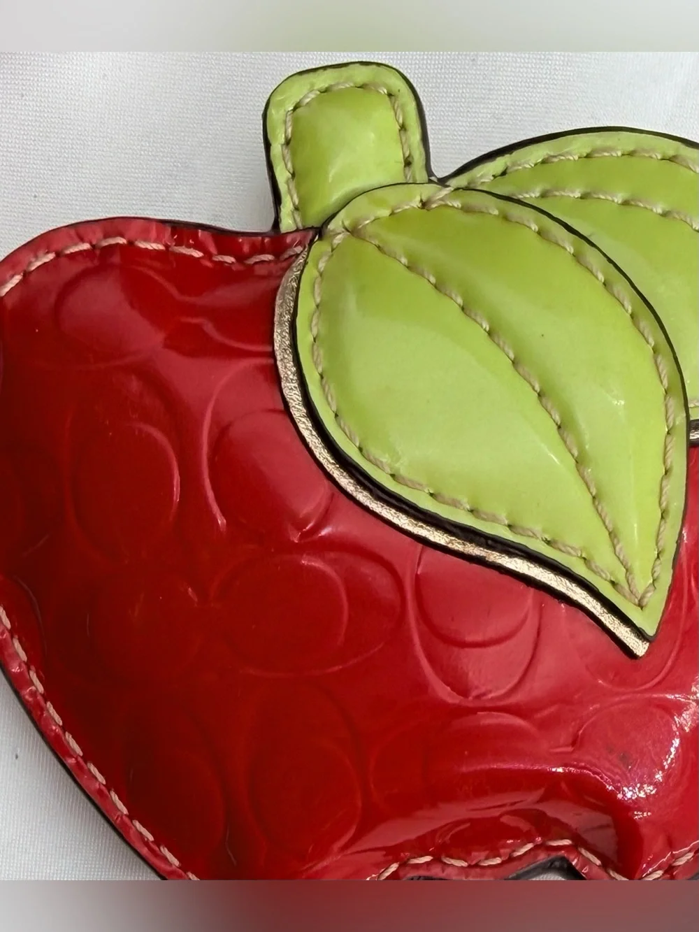 Vintage Coach Rare Patent Leather Apple Paperweight Office Decor
